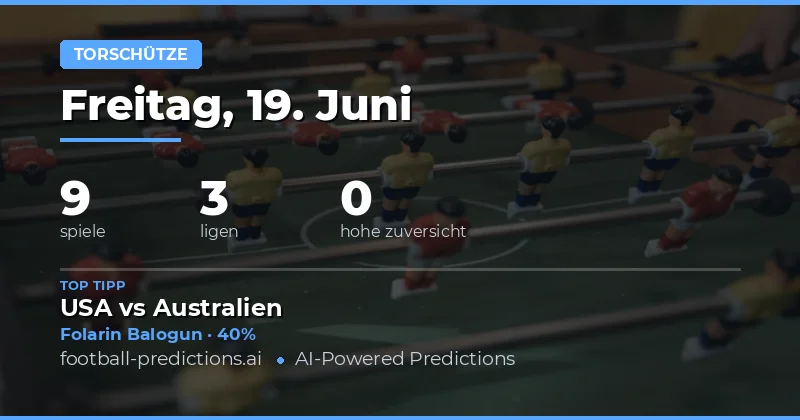 Anytime Goalscorer Analyse für den 19.06.2026