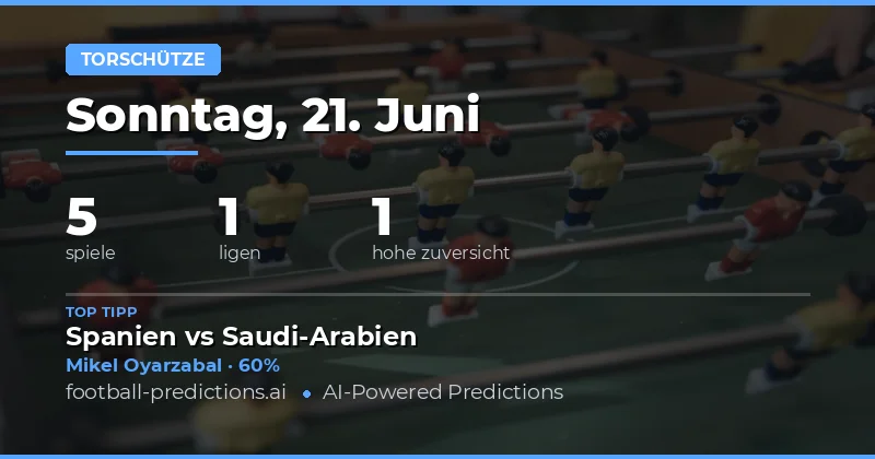 Top Torschützen-Tipps für den 21.06.2026