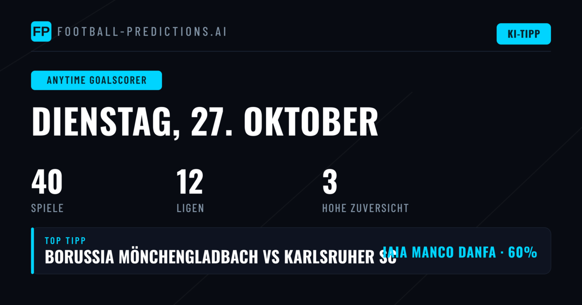 Top-Torschütze-Picks für den 27. Oktober 2026