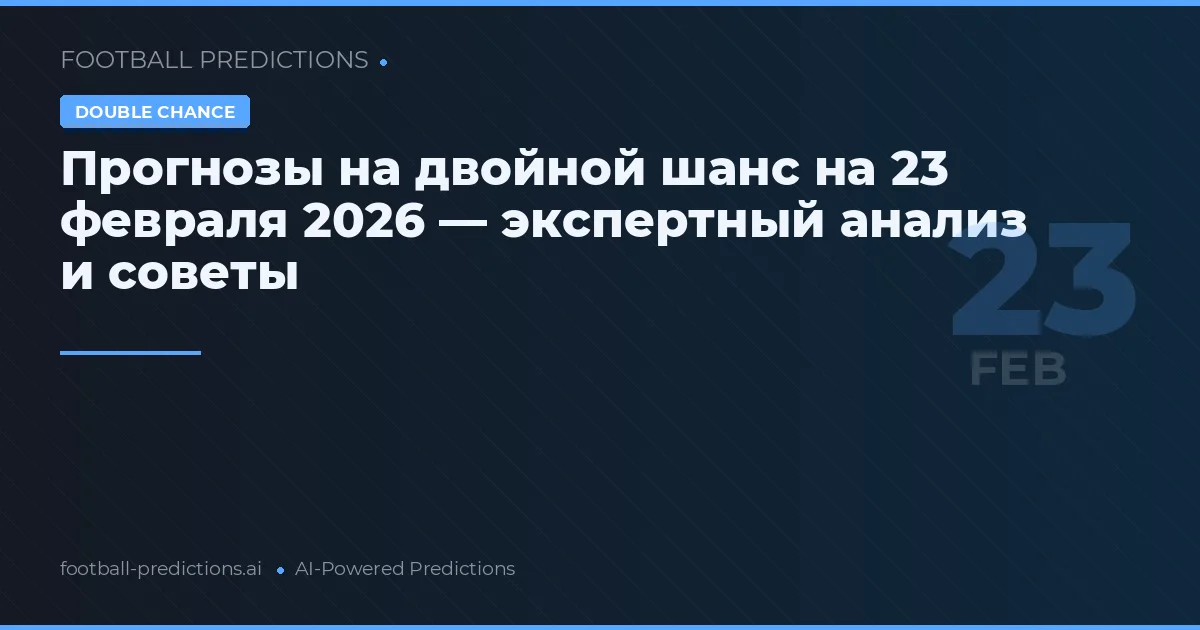 Прогнозы на двойной шанс на 23 февраля 2026 — экспертный анализ и советы