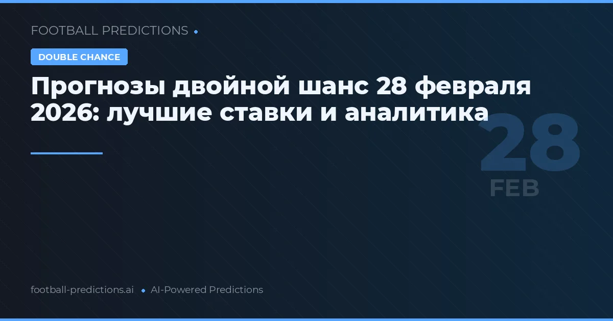 Прогнозы двойной шанс 28 февраля 2026: лучшие ставки и аналитика