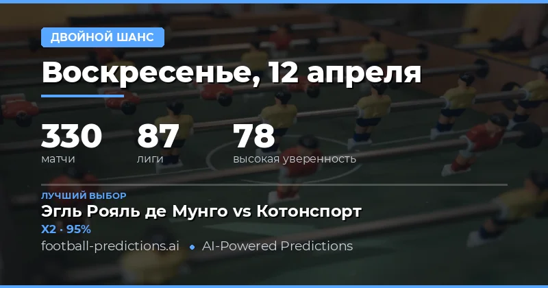 Прогнозы на Дабл Чанс 12 апреля 2026 года