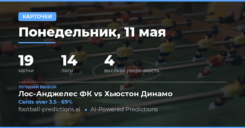 Анализ ставок на желтые карточки на 11 мая 2026