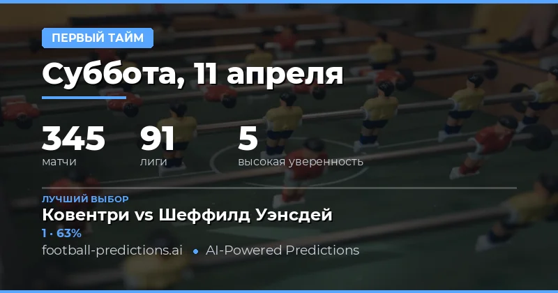 Полуфинальные прогнозы на 11 апреля 2026 года