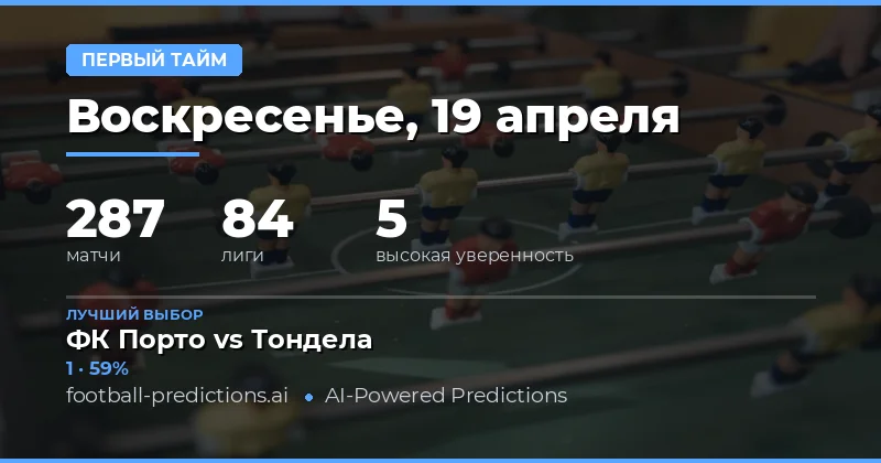 Прогнозы на первый тайм 19 апреля 2026