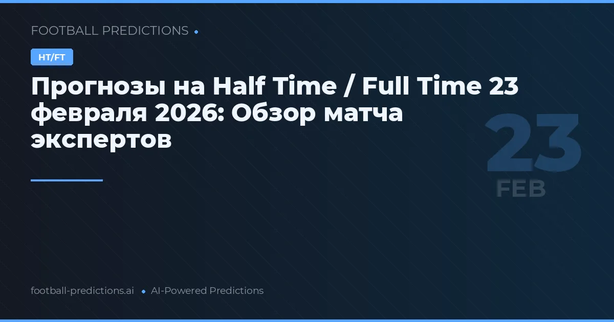 Прогнозы на Half Time / Full Time 23 февраля 2026: Обзор матча экспертов