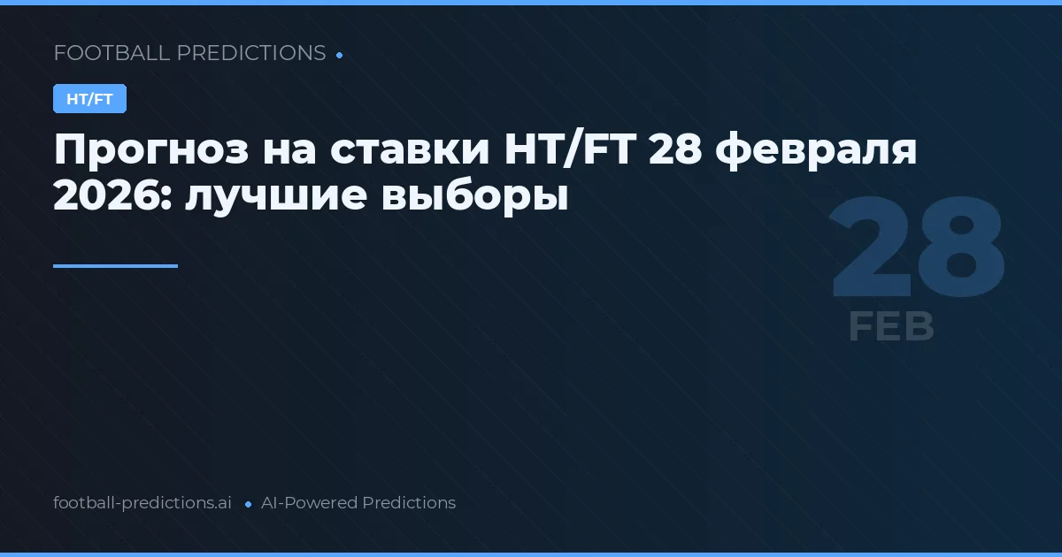 Прогноз на ставки HT/FT 28 февраля 2026: лучшие выборы