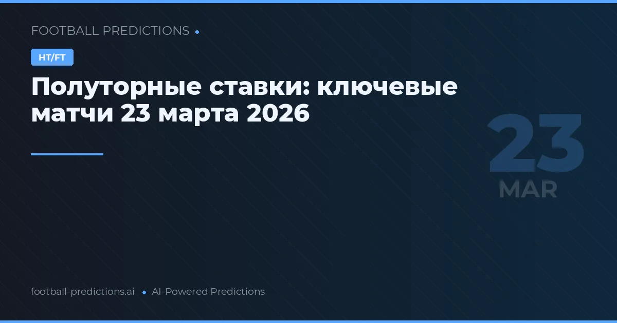 Полуторные ставки: ключевые матчи 23 марта 2026
