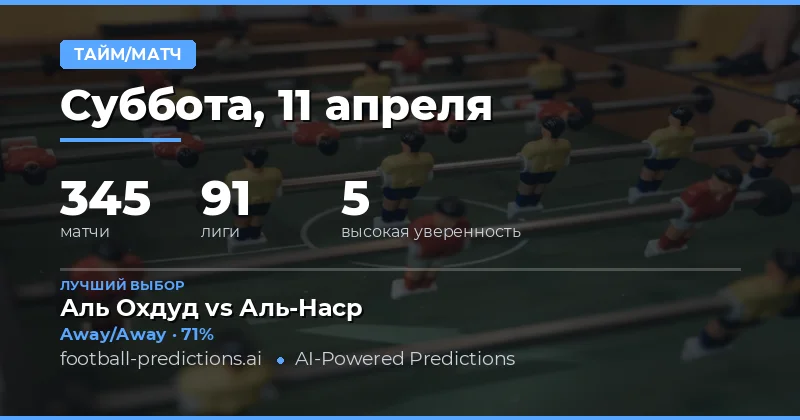 Полуторный прогноз на 11 апреля 2026 года