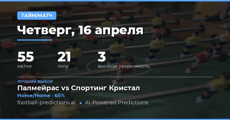 Полуторный прогноз на 16 апреля 2026 года