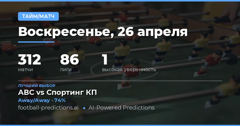 Стратегия ставок на перерыв и полный тайм 26 Apr 2026