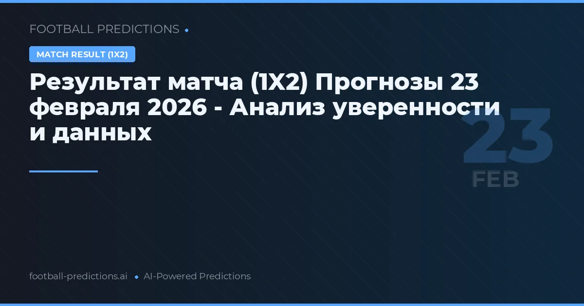 Результат матча (1X2) Прогнозы 23 февраля 2026 - Анализ уверенности и данных