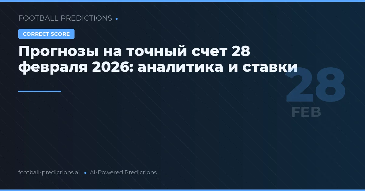 Прогнозы на точный счет 28 февраля 2026: аналитика и ставки