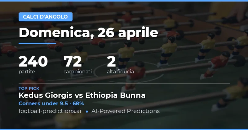 Analisi Completa dei Corner per il 26 Aprile 2026