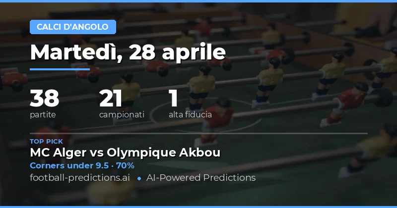 Puntate sui Corner per il 28 Aprile 2026