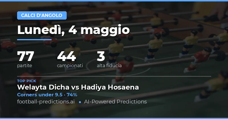 Punti Chiave per le Scommesse sui Corner del 4 Maggio 2026