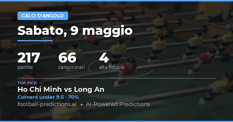 Piano di Gioco per le Previsioni Corner del 9 Maggio 2026