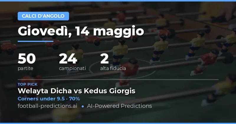 Puntate sui Corners per il 14 Maggio 2026