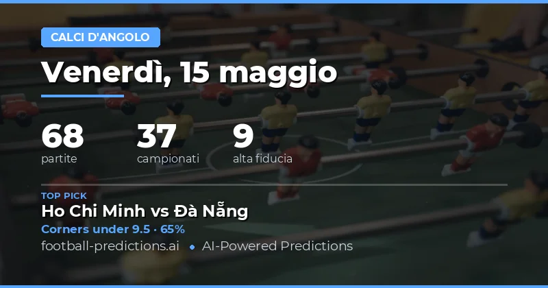 Punti Chiave per le Scommesse sugli Angoli del 15 Maggio 2026