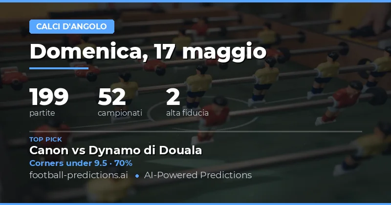 Strategie per i Corner del 17 Maggio 2026