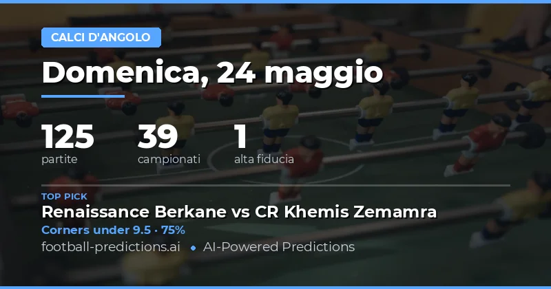Analisi Strategica delle Previsioni Corners per il 24 Maggio 2026