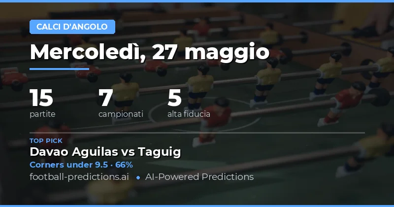 Puntate sui Corner del 27 Maggio 2026