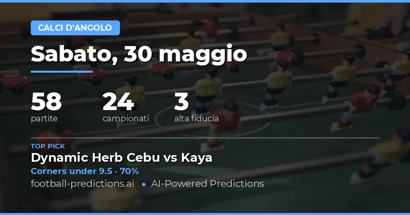 Analisi Approfondita delle Previsioni Corners per il 30 Maggio 2026