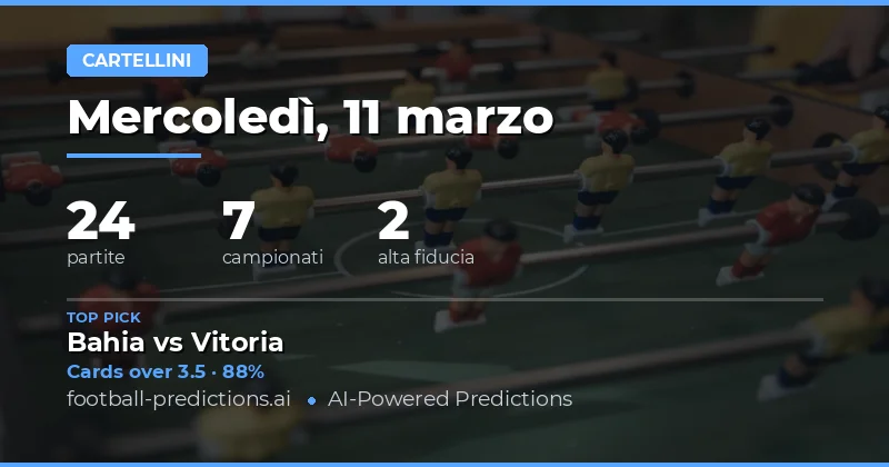 Pronostici Cartellini Gialli Over/Under per l'11 Marzo 2026