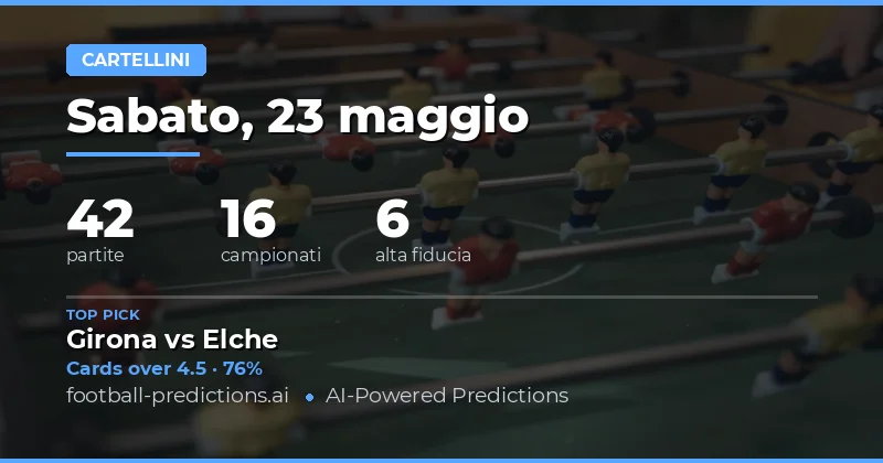 Pianificazione delle Scommesse sui Cartellini Gialli del 23 Maggio 2026
