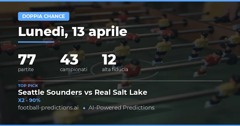Pronostici Doppia Chance del 13 Aprile 2026