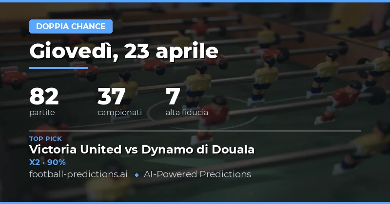 Pronostici Doppia Chance del 23 aprile 2026