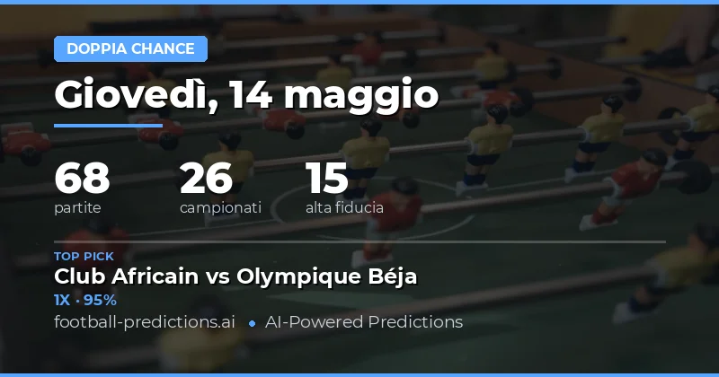 Piano Strategico per le Previsioni Double Chance del 14 Maggio 2026