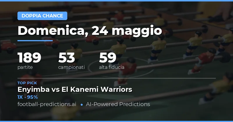 Analisi Completa delle Previsioni Double Chance per il 24 Maggio 2026