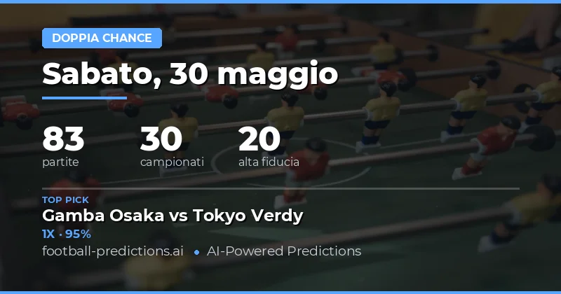 Piano di Gioco per le Previsioni Double Chance del 30 Maggio 2026