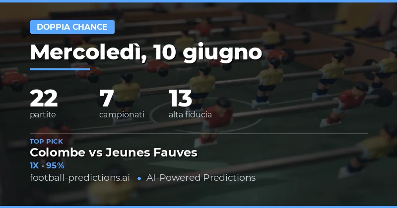Migliori Pronostici Doppia Chance per il 10 Giu 2026