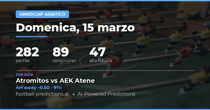 Handicap asiatico: pronostici 15 marzo 2026