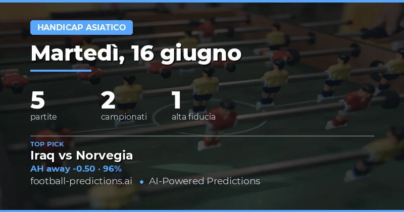 I Migliori Picks AH per il 16 Giugno 2026