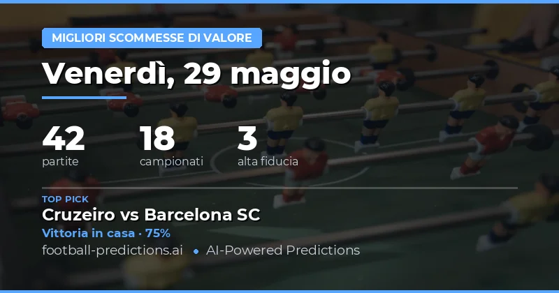Puntate Valore per il 29 Maggio 2026