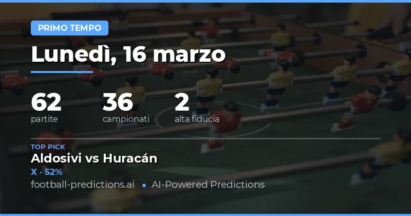 Primo tempo: pronostici 16 marzo 2026
