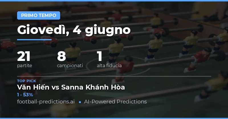Introduzione ai Pronostici Half Time Result del 4 June 2026
