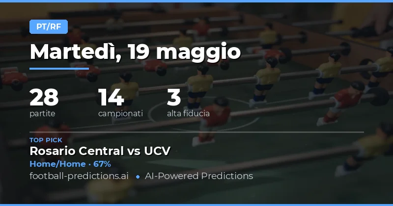 Previsioni Half Time / Full Time del 19 Maggio 2026