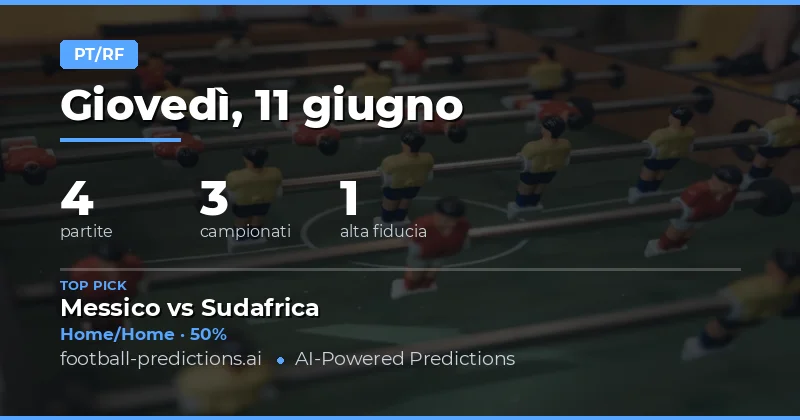 PT/RF — Pronostici e Consigli Calcio — Giovedì, 11 giugno, 2026