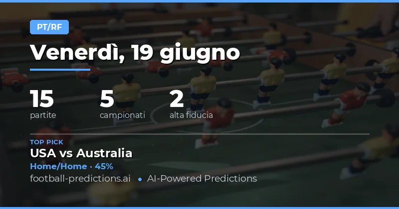 I Migliori Pronostici HT/FT del 19 Giugno 2026