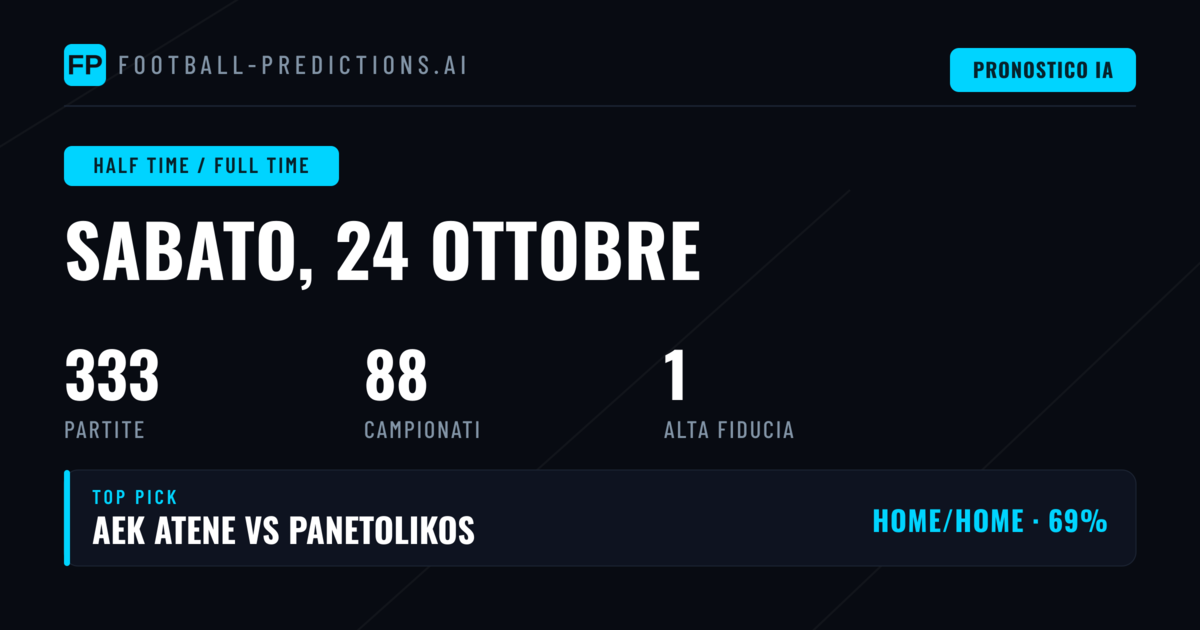 Scelte principali per il 24 ottobre 2026