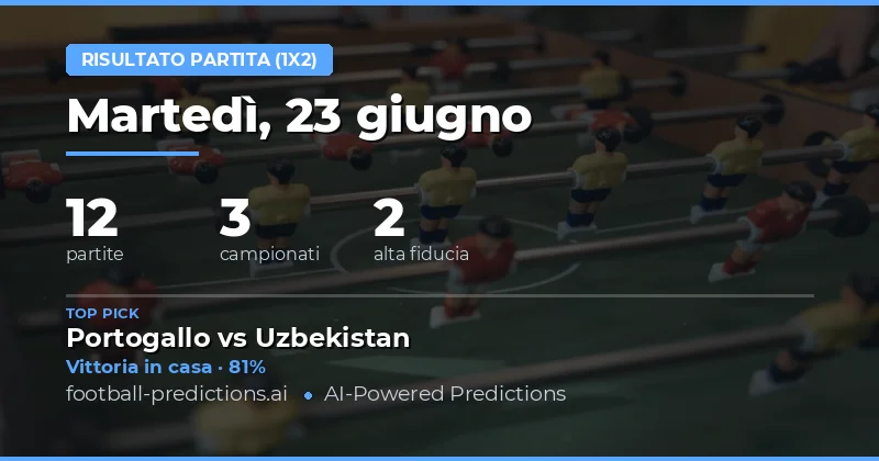 Top 1X2 Picks del 23/06/2026