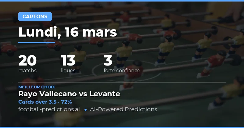 Cartons: pronostics 16 mars 2026