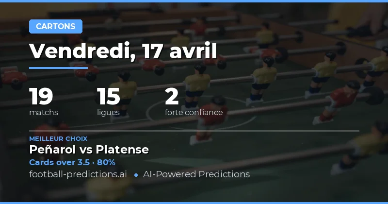 Présentation générale des prédictions de cartons jaunes