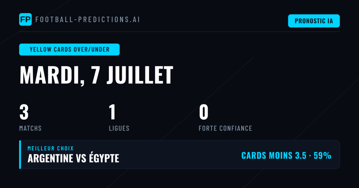 Méthodologie pour pronostiquer les Cartons Jaunes
