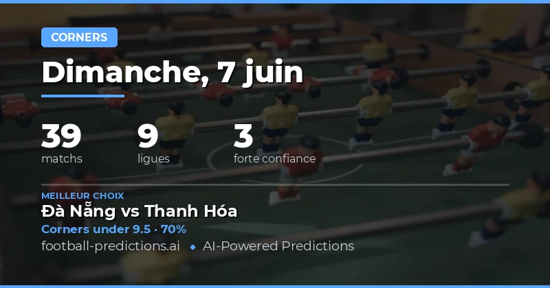 Votre guide des paris sur les corners pour le 7 juin 2026