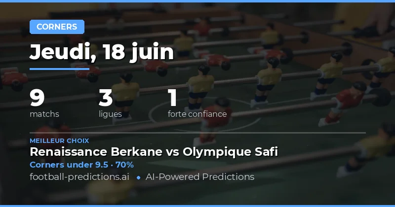 Neuf matchs, neuf opportunités sur les corners
